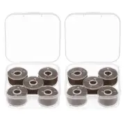 2set Prewound Sewing Bobbin Thread with Storage Plastic Case, Coffee