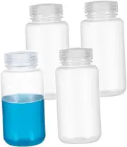 HEATSHAKING 4Pcs Clear Plastic Storage Bottles Refillable Laboratory Containers High Temperature Resistant Lightweight for Travel Toiletries and Liquid Reagents