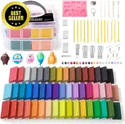 Polymer Clay Kit, 50 Colors, Soft Oven Clay Kit, 19 Carving Tools
