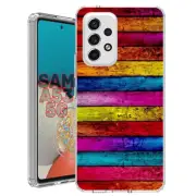 For Samsung Galaxy A23 5g A52 A53 TPU Case Cover+Glass(Rainbow Plank)