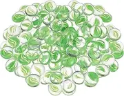 uxcell Fire Glass Beads for Fire Pits, Round Glass Marbles Gravel Pebbles Reflective Vase Fillers for Fish Tank Aquarium Decoration,1000g/2.2lbs, Clear Green