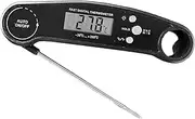 Instant Read Cooking Thermometer, Digital Food Thermometer, LCD Screen, Foldable Long Probe, Perfect for Kitchen, BBQ, Water, Meat, Milk (Black)