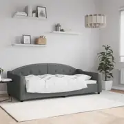 Day Bed without Mattress Dark Grey 90x190 cm Fabric