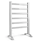 Electric Heated Towel Rail Rack 6 Bars Freestanding Clothes Drying Warmer -ALUM