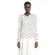 [COMME DES GARCONS] Polkadot Wool Cardigan Black&White