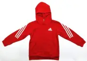 Adidas Hoodie Sportswear Future Icons 3 Stripes Pullover Red Youth Size 7 New