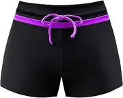 [Generic] Swimsuit Women with Skirt Sexy Low Rise Solid Shorts Colorful Contrast Drawstring Tie Up Beachwear Competitive Swimwear#Square Cut Mens Medium Swim Trunks