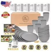 6-Piece Lightweight Wheat Straw Dinnerware Set - Ideal for Picnics & Dishes