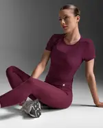 Fluid Ribbed Crop Tee, 2XU, XS, Amaretto/White, Female