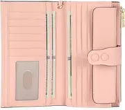 [SENDEFN] Women's RFID Blocking Large Purse, Women's Purse, Large Many Compartments with Card Holder, Zip Coin Pocket and Removable Wrist Strap
