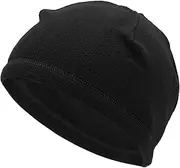 [X AUTOHAUX] Cycling Hat Keep Warm Hard Hat Liner Polar Fleece Fabric Black 26x17cm 1 Pcs