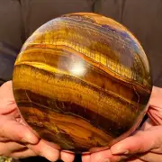 7.06LB Natural Tiger Eye stone ball quartz crystal ball Reiki healing