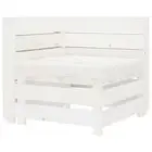NNEVL Garden Pallet Corner Sofa White Wood