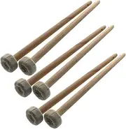 TOGEVAL 6pcs Gong Wooden Mallet Drumsticks Drum Sticks for Gong Percussion Comfortable Wood Handle Easy to Hold