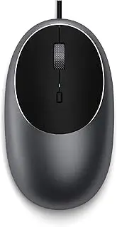 Satechi Aluminum C1 USB-C Wired Mouse – Optical Computer Mouse – for M2/ M1 MacBook Pro/Air, M2/ M1 iPad Pro/Air, M2 Mac Mini, iMac M1 (Space Gray)