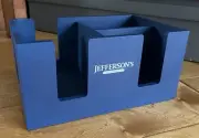 Jefferson’s Bourbon Whiskey Wood Napkin & Straw Holder Bar Caddy Blue BRAND NEW!