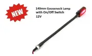 PilotLights Mini Gooseneck Panel Light with SWITCH, Map Light, 140mm RED - 12V