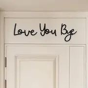 Love You Bye Black Wall Decor, Hanging Wood Home Wall Decor, Family Wall Decor with Letters, Entryway Wall Art, Farmhouse Gather Wall Decor for Hallway Living Room (Black)