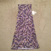 LuLaRoe Maxi Skirt XXS Mullticolor Geometric Long Pull On New