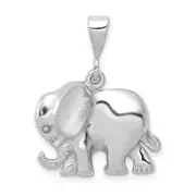 14k 14kt White Gold Elephant Charm 25mm X 19mm