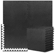 Puzzle Exercise Mat with 12 Tiles Interlocking Foam Gym Mats, 24'' x 24'' EVA