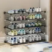 5 7 Tiers Shoe Rack Storage Organizer Shelf Stand Shelves Free Standing 20 to 28 Pair Shoe Organizer Adjustabel Fit for Boots Easy Expand (5 Tier Black)