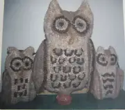 Hooked on Primitives RUG OWLS wool doll rug Hooking paper Pattern