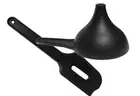 Tupperware Large Funnel & Spatula / Whisk Paddle Set of 2 Black New