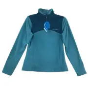 Columbia Jacket Womens XS Western Ridge Half Zip Teal Fleece New with Tags