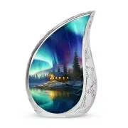 Aurora Borealis Urn For Human Ashes - Cremation Urn For Men Ashes