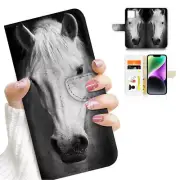 ( For iPhone 12 Pro Max ) Wallet Flip Case Cover AJ26631 White Horse