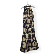 NWT Aidan Mattox Womens Dress Floral Jacquard Slit Mermaid Gown Size 2