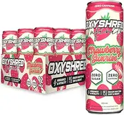 EHP Labs OxyShred Infinity Caffeine Free Energy Drink - Sugar Free Energy Drinks with L Theanine, Alpha-GPC & B-Vitamins for Clean Energy, Focus & Mood Support - Zero Calories, Zero Carbs, Strawberry Sunrise (12-Pack)