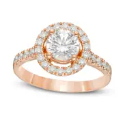 1.5 CT. T.W. Natural Diamond Frame Engagement Ring in Solid 14K Rose Gold