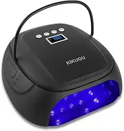 Kikugu Cordless UV LED Nail Lamp,126W Rechargeable Nail Dryer for Gel Nails,Fast Curing Gel Nail Lamp Manicure,Pedicure,Ideal for Nail Salon(Black)