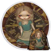 Beautiful Alice in Clockwork Round Beach Towel