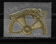 GUYANA, CHARLIE CHAPLIN $600 EN PLATA Y ORO. MNH.