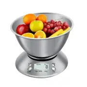 ANYGLEAM Stainless Stainless Kitchen Scale With Tray 5Kg Accurate Measure Electronic Portable Digital Display