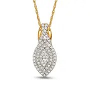 0.2 CT. T.W. Composite Natural Diamond Marquise Pendant in 10K Yellow Gold
