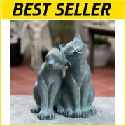 Charming Antique Bronze Kitten Couple Statue – Perfect for Outdoor & Indoor