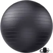 Durable Large Black Yoga Ball - Perfect for Fitness, Stability, and Exercise - I