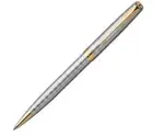 Parker Sonnet Ballpoint Pen Silver Tartan & Gold Blue New In Box Made In France