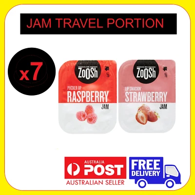 Zoosh Strawberry or Raspberry JAM single and travel size portions 13.6 grams
