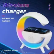 LED Atmosphere Light Wireless Charger Alarm Clock Desk Lamp Bluetooth Music Lamp