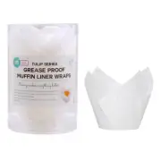 48pcs Cupcake Wrapper Liners White Muffin Tulip Case Cake Paper Baking Cups
