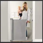 Momcozy Retractable Baby/Dog Gate, 33" Tall, Extends to 55" Wide SafetyGate Gray