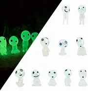 Garden Statue, Garden Gnome Statue Figurine, 10 PCS Princess Mononoke Tree Spirit Luminous Outdoor Lawn Decor Gardening Potted Decoration Figurine for Patio, Balcony, Yard, Lawn Ornament