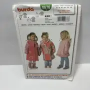 Burda 9676 Girls Jacket Coat Pattern 18M-6 Uncut*