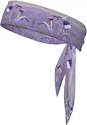 [EdWal] Lavender Field Retro Bike Agriculture Print Tie Headbands, Ninja Karate Versatile Head Tie For Men Women,For Basketball Running Tennis