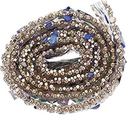 IWOWHERO 1 Roll Cuttable Decorative Craft Trim Multi Function Rhinestone Costume Trim for Clothing Accessories and DIY Projects Adhesive Backed and Beads